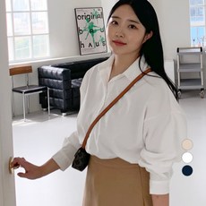 102102 여성용 피치 골덴 루즈핏 셔츠