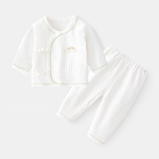 STARDOOR 嬰幼兒彩色線條點綴刺繡上下衣套裝