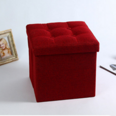 YMJ亞麻折疊式收納箱椅 JS40-0014, 紅色的