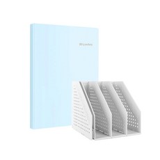 델리 4단 폴딩 북스탠드 + 린피니 클리어파일 20p 세트 78996-72411, 그레이(북스탠드), 블루(클리어파일), 1세트