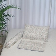 아띠블랑 인견 아기베개 아기블랭킷 아기바디필로우 3종 꿀잠세트, 디노포레스트 화이트