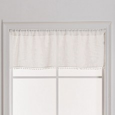 韓國 GNY 毛球窗戶遮光短簾, 白色