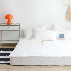 아르페지오베이직 국내제조 듀라론 삼중직 고정밴딩 쿨슬립 냉감패드, 화이트, 쿨매트