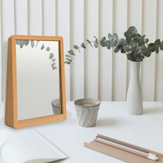 Youilart 櫸木方形桌鏡, 原木色