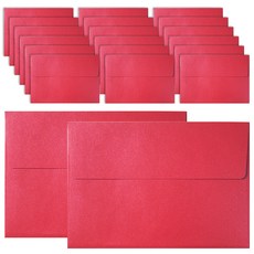 珍珠紙喜帖明信片信封, 20個, 紅色