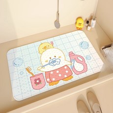 데이소이 다양한 디자인 흡착 욕실 욕조 매트 70 x 40 cm, 29 양치 오리, 1개