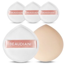 BEAUDIANI 完美貼合柔軟大粉撲 + 收納盒組, 5套, 白色