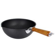 木柄鋁製深炒鍋, 32cm*深度12cm, 1個
