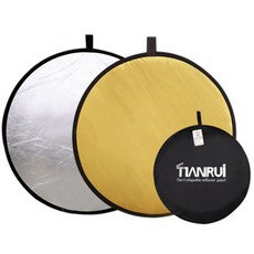 EMOKUBEE 攜帶式反光板 60cm, 黃金和白銀, 2個