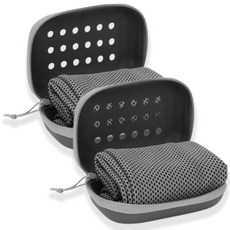 甜蜜商店 濕式運動涼感毛巾, 灰色, 2個