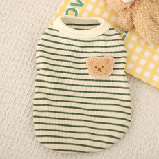 Yoreungae 寵物小熊條紋背心, NO 02 綠色, 1個