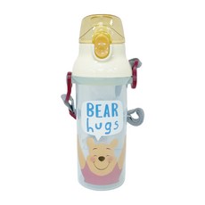 LiLFANT 迪士尼小熊維尼和跳跳虎背帶彈蓋水瓶, 混色, 480ml