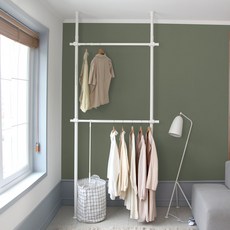 디베르 프리미엄 철제행거 2단, 화이트 + 화이트