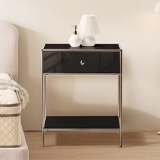 윌로우 저스틴 협탁 605 x 685 mm 방문설치, 블랙, 1개