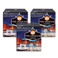 TRE VENEZIE Nero Barocco咖啡膠囊 多趣酷思咖啡機適用, 7g, 16顆, 3盒