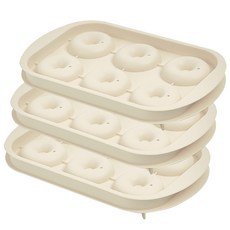 DALPAENGI LIVING 甜甜圈造型製冰盒 6格, 奶油色, 3個