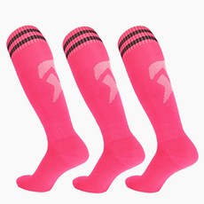 남성용 축구 논슬립 스포츠 니삭스, 핑크, 3세트