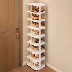 Market Plan 基本款縫隙空間利用9層鞋架, 白色, 1個