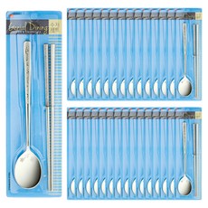 GENIAL 木槿花湯匙筷子組, 湯匙 30p + 筷子 30p, 銀色, 1個