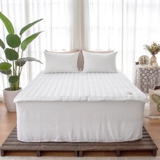 Yesbedding 韓國產高密度匹馬棉100支柔軟飯店式床墊, 白色