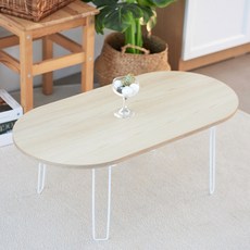 스토리퍼니쳐 국내생산 E0 LPM 바움 와이드 타원 접이식 테이블 800x400, 애쉬 오크