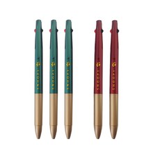 PEANUTS 史努比 足跡 3色圓珠筆 0.38mm*5支, 綠色+紅色, 1組