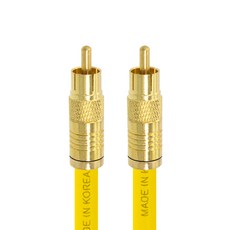 솔탑 국산 디지털 75옴 코엑셜 골드 RCA 압착 방수 TV 동축 케이블 옐로우 7m, SOLTOP-695, 1개