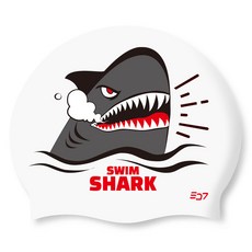 SD7 Swim Shark 2 矽膠泳帽 SGL-CA493, 1個, 白色