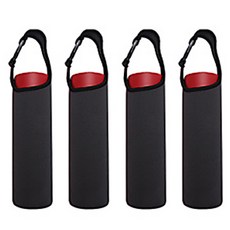 日常素色潛水布料水瓶袋, 深灰色, 4個