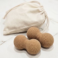 高強度軟木瑜珈皮拉提斯花生球 2入 + 專用收納袋組合