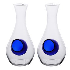 Hiyatto 藍洞玻璃清酒瓶, 2個