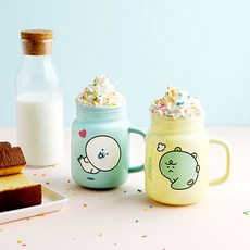 NINIZ Jordy 450ml + Angmond 450ml 陶瓷飲料杯 + 吸管2入組, 1套