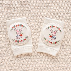 STARDOOR 嬰幼兒可愛刺繡網眼護膝 2件組, 花朵兔子, 1個