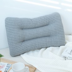 Malolotte 低款100支棉頸椎枕, 灰色, 1個