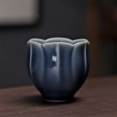 French Mars 花苞療癒陶瓷茶杯 65ml, 藍色, 1個