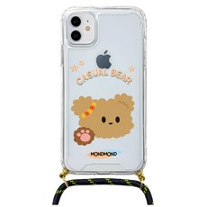 몬드몬드 베어프렌즈 스트랩 투명 휴대폰 케이스