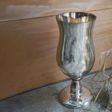 高腳玻璃花瓶, 銀色