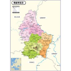 Map.Come 盧森堡地圖描邊塗層 78 x 110cm, 1個