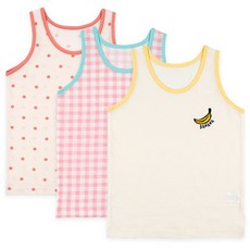 Maykids 女童款滾邊印花背心 3件組