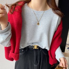 포플러앤씨 여성용 후시 와플 티셔츠