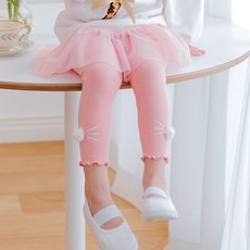 Lala Amang 女童款貓咪造型滾邊內搭褲