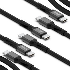 Seoga 金屬高強度 60W PD CtoC型 超高速傳輸線, 1.5m, 黑色