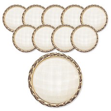 ButtonKing 立體月桂葉鈕扣 15mm, 白色 + 金色, 10個