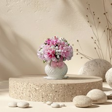 morningscent 納骨塔迷你仿真花花瓶, 1個, 粉紅色