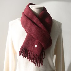 Vavisoo 男士Ponid珍珠母貝裝飾羊毛針織流蘇圍巾