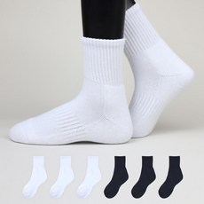 이지레그 여성용 이중 바닥 무지 스포츠 중목 양말 6켤레 세트, 혼합, 1세트