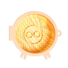 펫츠몬 반려동물 휴대용 흡착형 실리콘 접이식 식기, 돼지 옐로우, 1개