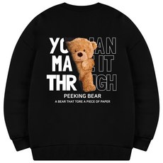 네스파 여성용 피킹베어 기모 맨투맨 SMB_1012