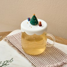 Modern House Holly Bear 聖誕矽膠蓋耐熱玻璃把手杯 450ml, 1個, 樹