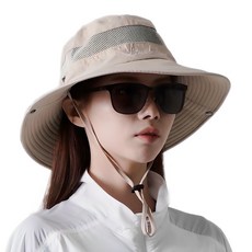 Louis be home 男女通用輕量透氣狩獵遮陽登山帽, 米色